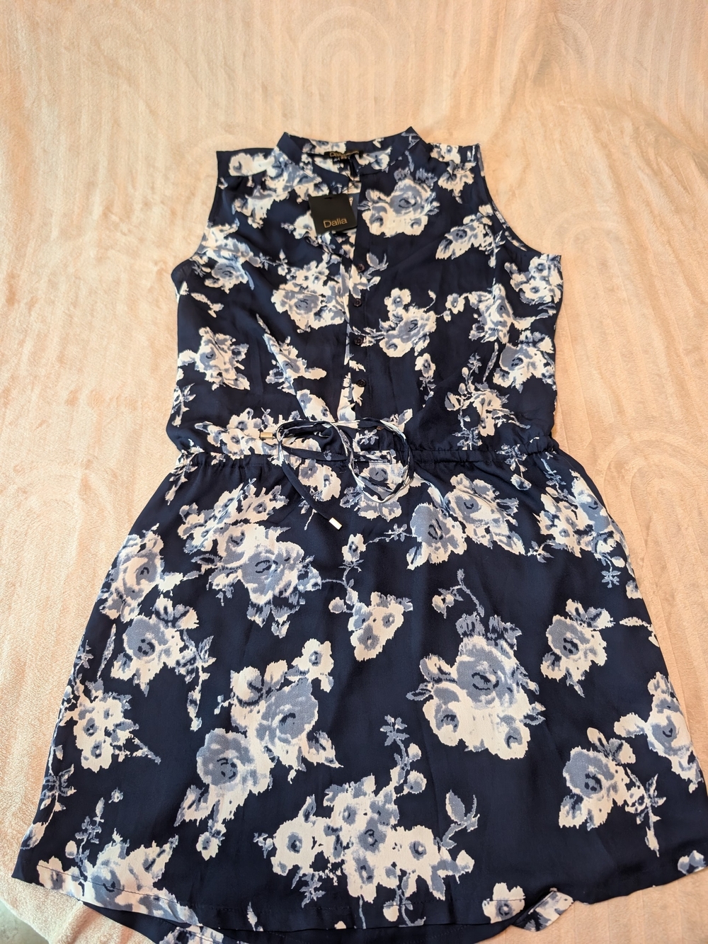 Dalia Navy and White Floral Blouse